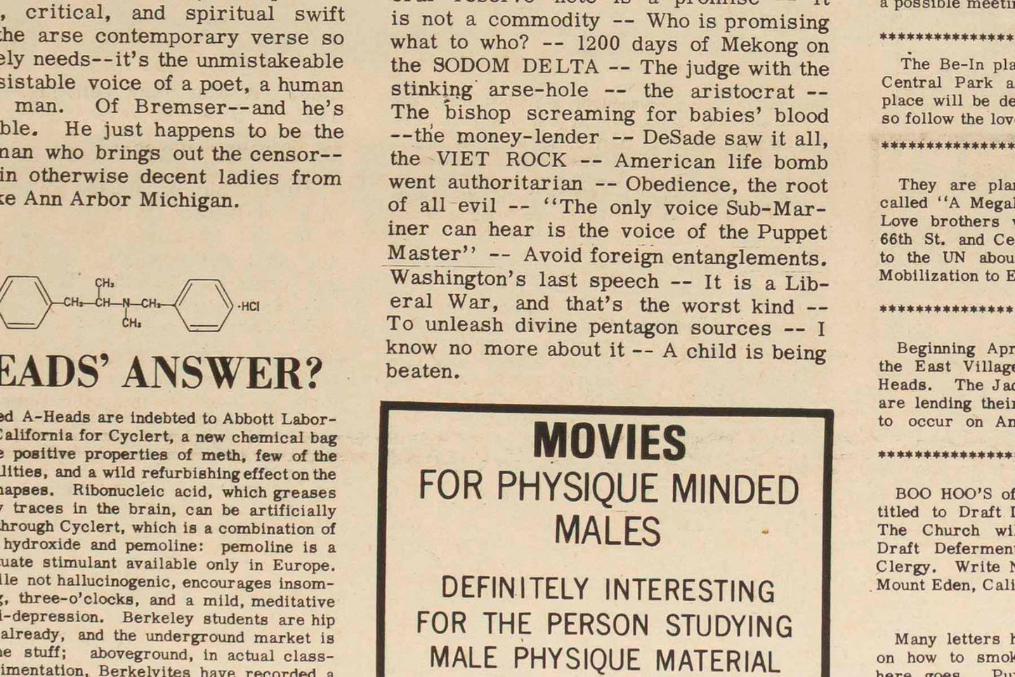 FRANK ZAPPA The East Village OTHER MAGAZINE April 1967 EVO 2 No 9 Jim Schwall IT