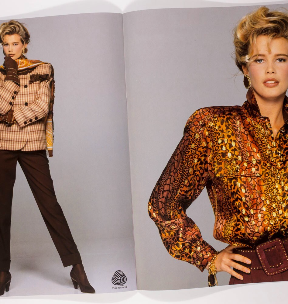 Claudia Schiffer ESCADA Fall 1990 LOOKBOOK catalogue YASMEEN GHAURI Gail Elliott
