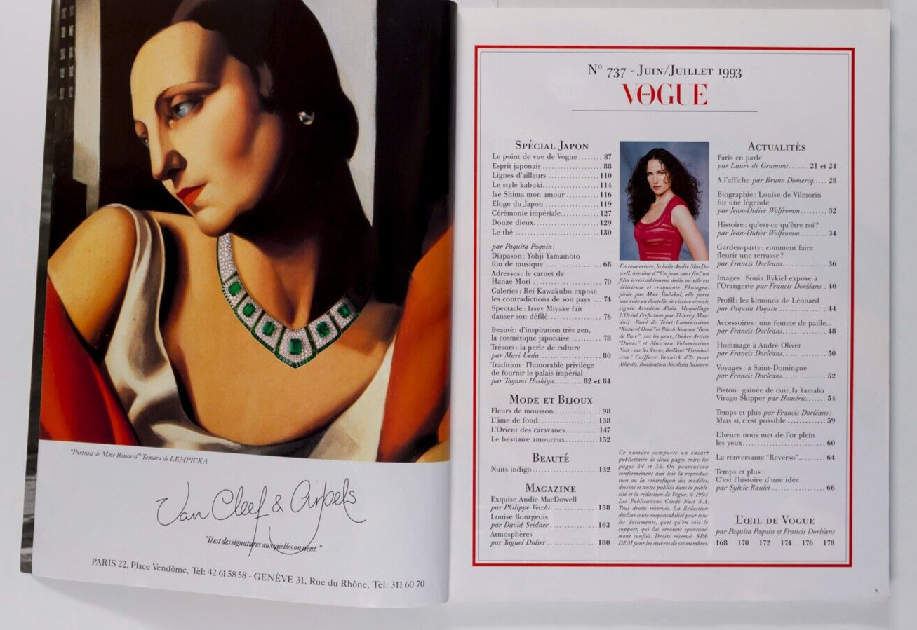 Andie MacDowell LOUISE BOURGEOIS Bridget Hall NAOMI CAMPBELL Japan PARIS VOGUE