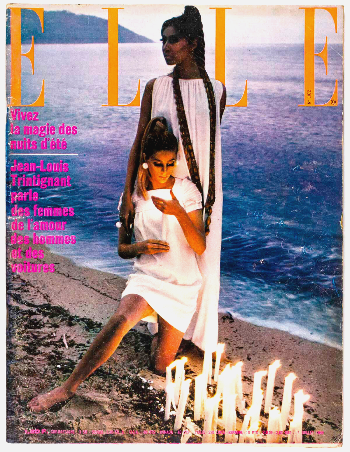 1st black Elle magazine cover model DONYALE LUNA Jill Kennington AUDREY HEPBURN