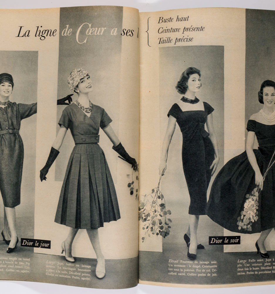 Spring Collections 1956 Dior PATOU Oleg Zinger KAZAN Pierre Simon ELLE MAGAZINE