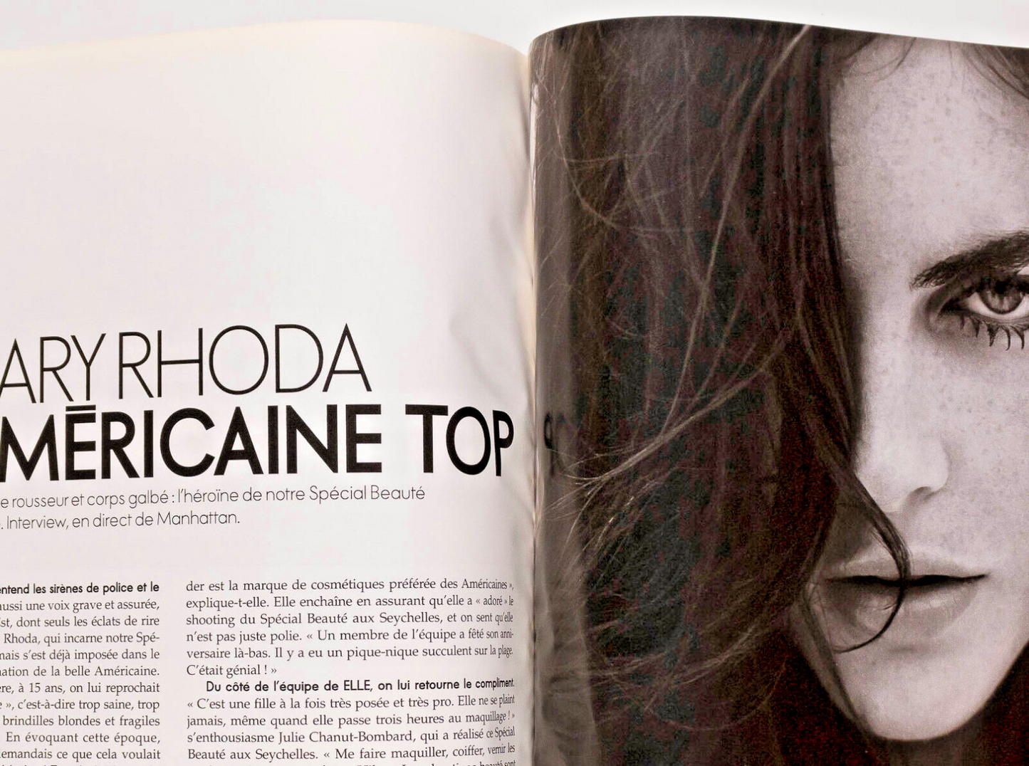 HILARY RHODA May Gil ASHTON KUTCHER Jacqueline de Romilly ~ ELLE FRANCE magazine