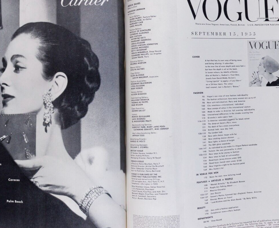 Mary Jane Russell JAZZ Penn DOVIMA Suzy Parker JEAN PATCHETT Anne St Marie VOGUE