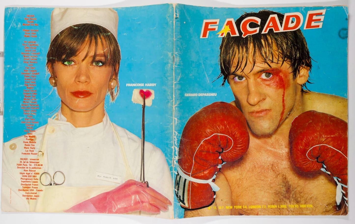 Gerard Depardieu FRANCOISE HARDY Djmela FACADE magazine # 11 1982 Julio Iglesias
