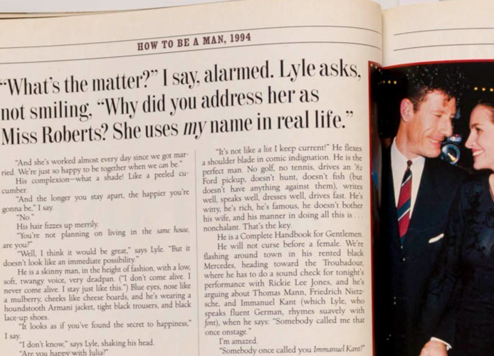 Lyle Lovett CINDY SHERMAN Helmut Newton ESQUIRE magazine May 1994 Jeff Koons