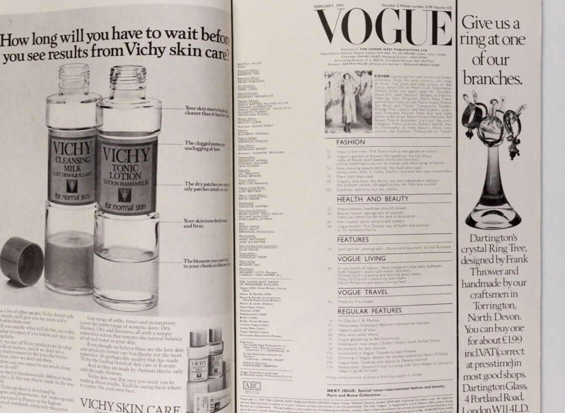 Toscani NORMAN PARKINSON Nina Campbell VOGUE February 1975 50th birthday present