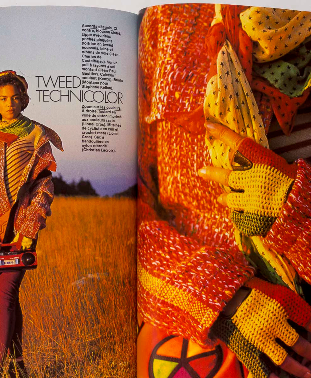 Patty Sylvia YASMIN LE BON Willy Van Rooy ELLE magazine October 1988 vtg TWEED