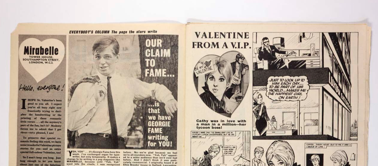 Be My Valentine GEORGIE FAME Twinkle MIRABELLE magazine February 1965 Hilton VTG