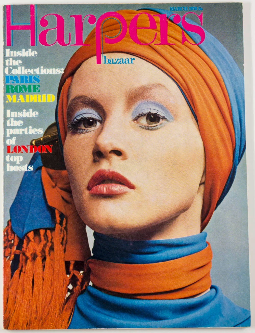 Designers at home RICHARD NEVILLE Caroline Munro HARPERS March 1970 Jules Crahay