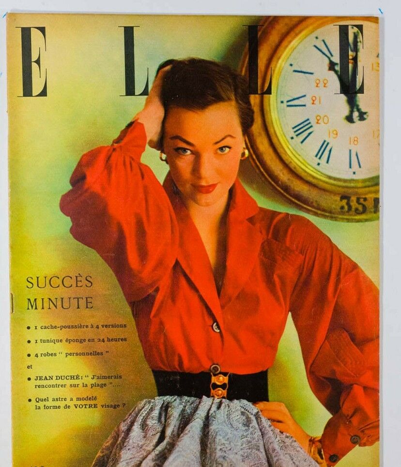 Ivy Nicholson JEAN DUCHE vtg FRENCH ELLE magazine 50's Fifties fashion interiors