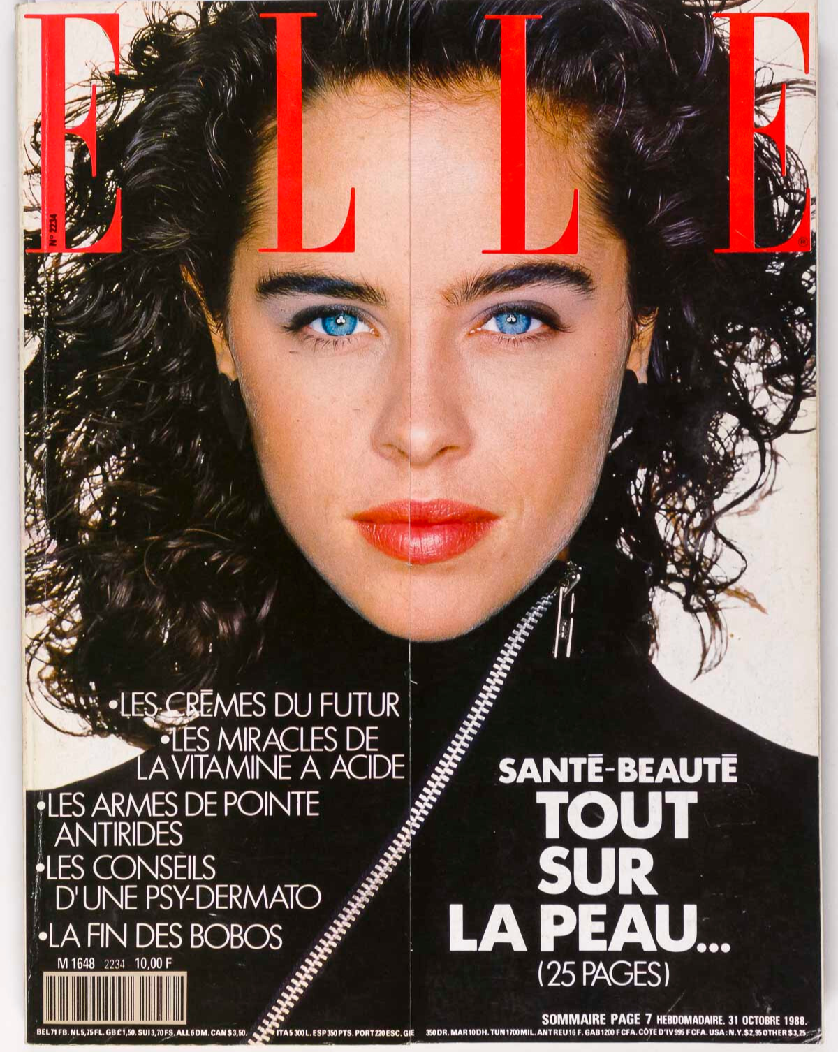 Patty Sylvia YASMIN LE BON Willy Van Rooy ELLE magazine October 1988 vtg TWEED