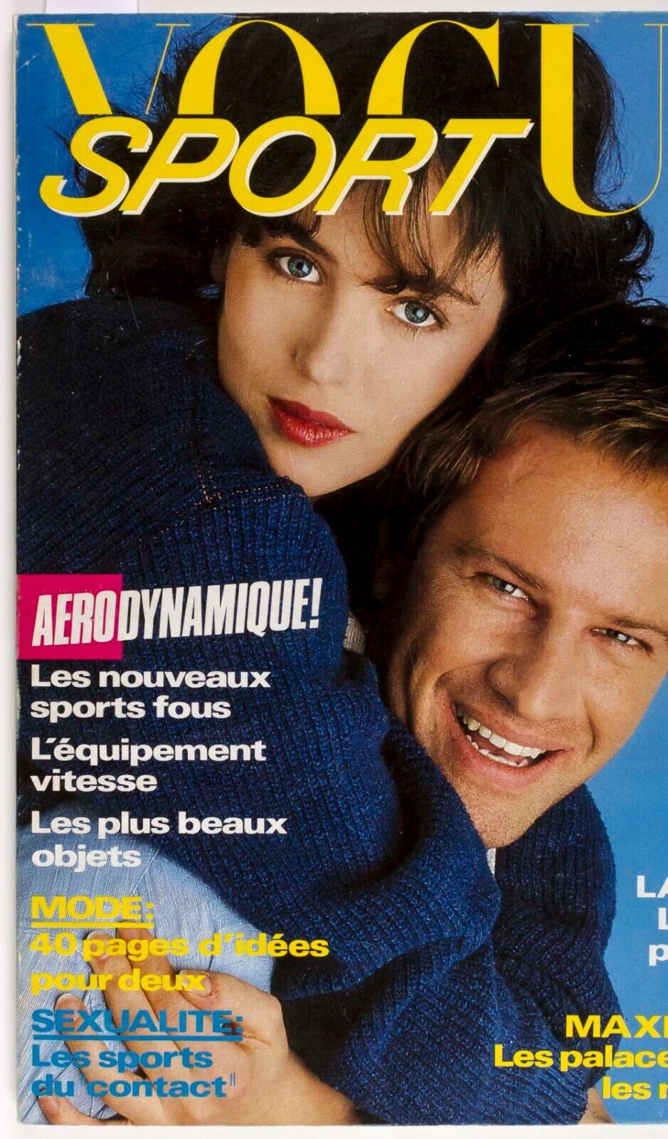 Isabelle Adjani CHRISTOPHER LAMBERT Jessica Lange VOGUE SPORT magazine DENIM vtg