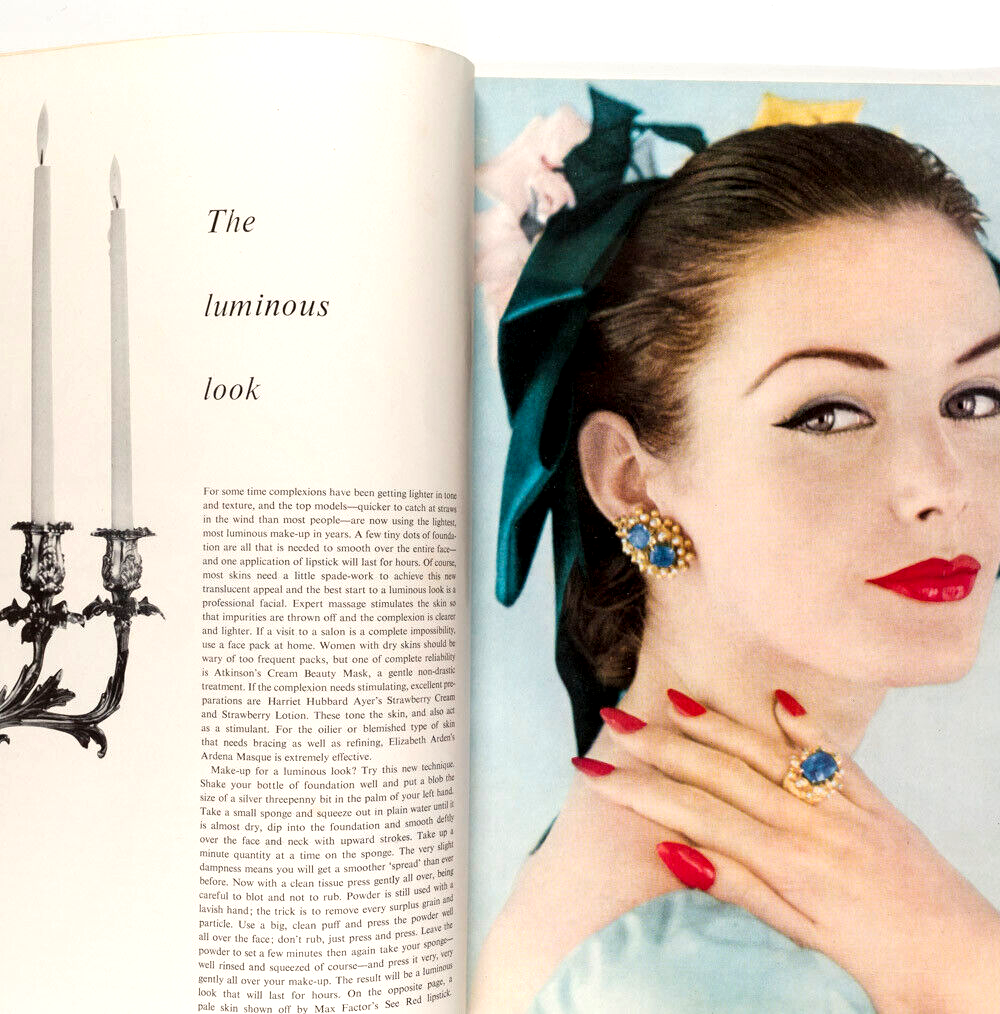 Fiona Fulton ERIC STEMP Barbara Goalen VOGUE Beauty Book UK 1956 Dior ANNIE ROSS