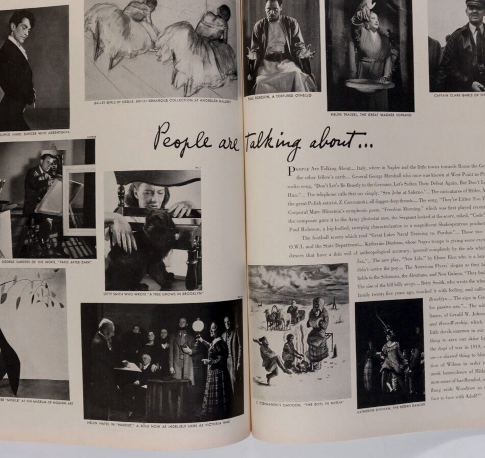 Susann Shaw DUKE ELLINGTON Clark Gable VOGUE November 1943 Maternity DALI Jazz