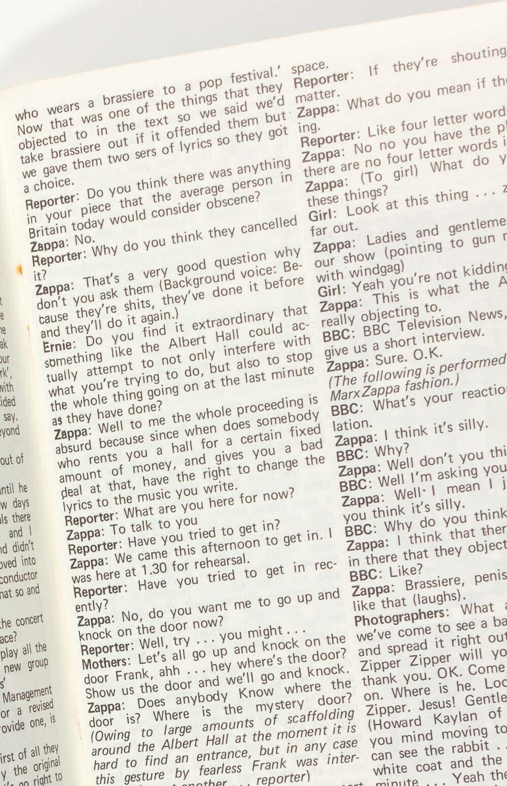 FRANK ZAPPA BANNED! Royal Albert Hall TIME OUT LONDON music MAGAZINE 1970's 70s