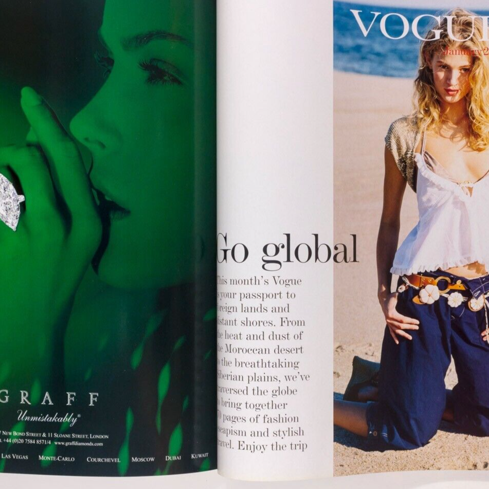 Daria Werbowy RIE RASMUSSEN Norman Parkinson VOGUE January 2005 Jan Ward TESTINO