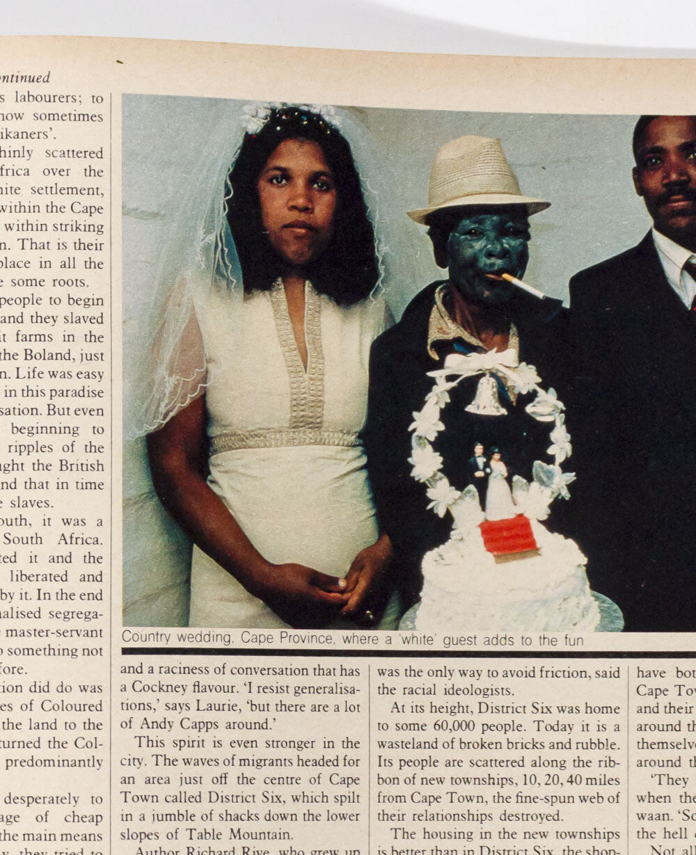 APRIL ASHLEY Chris Steele-Perkins SOUTH AFRICA Tom Conti OBSERVER magazine 1982