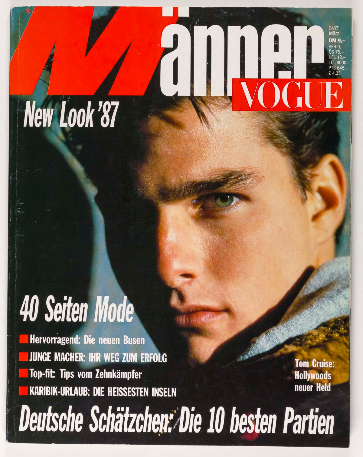 TOM CRUISE Lambert Wilson HERB RITTS Manner Vogue magazine 1987 men DEUTSCH vtg