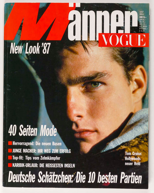 TOM CRUISE Lambert Wilson HERB RITTS Manner Vogue magazine 1987 men DEUTSCH vtg