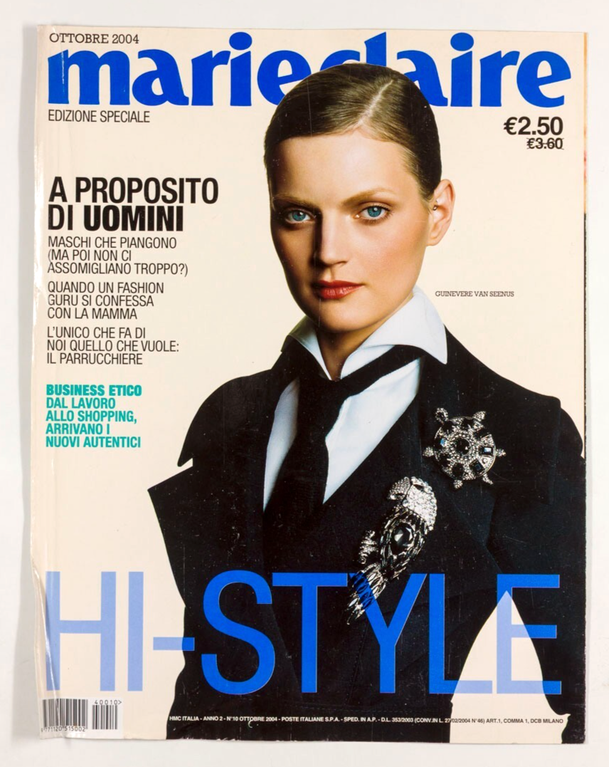 GUINEVERE VAN SEENUS October 2004 Italian MARIE CLAIRE magazine COVER PAGE ONLY