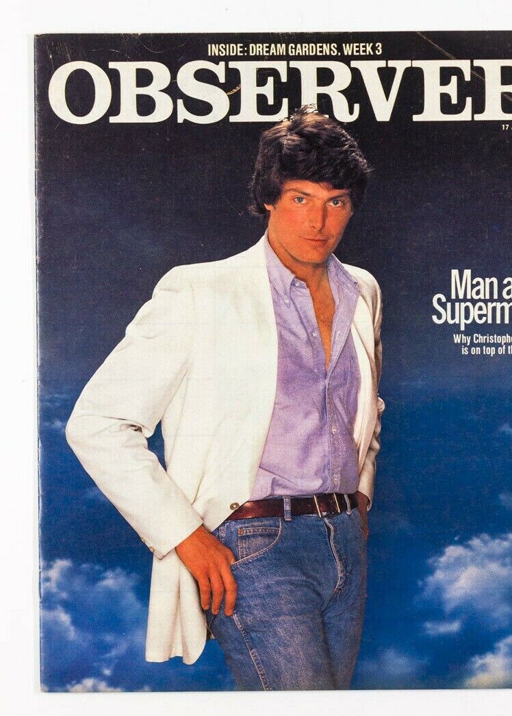 Christopher Reeve RICHARD BOOTH Katharine Hepburn SUPERMAN Observer magazine 80s