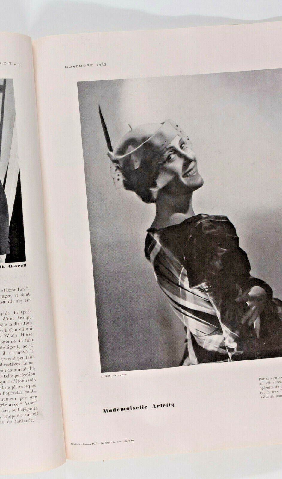 Pierre Mourgue SCHIAPARELLI Montherlant PARIS VOGUE Nov 1932 Hoyningen-Huene RBW