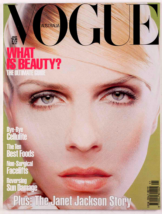 JANET JACKSON INTERVIEW Beauty JODIE KIDD Vogue Australia magazine 1996 January