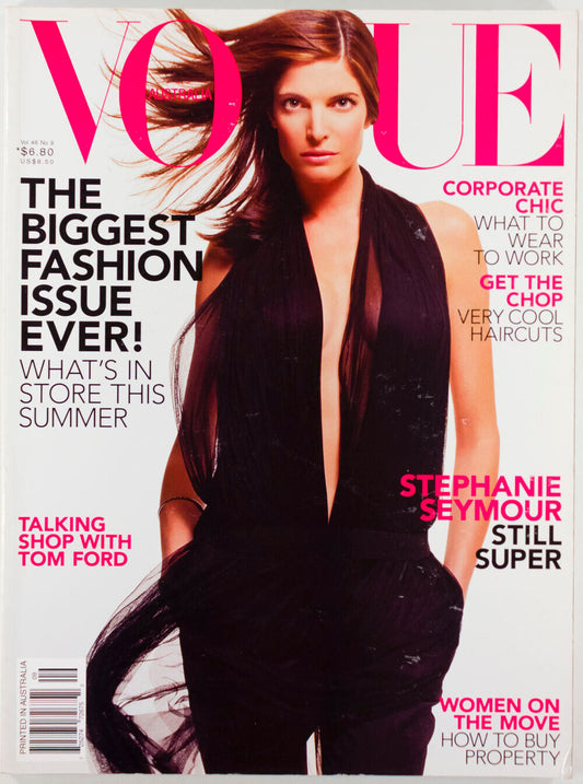 STEPHANIE SEYMOUR Greta Cavazzoni TOM FORD Caroline Ribeiro AUSTRALIAN VOGUE vtg
