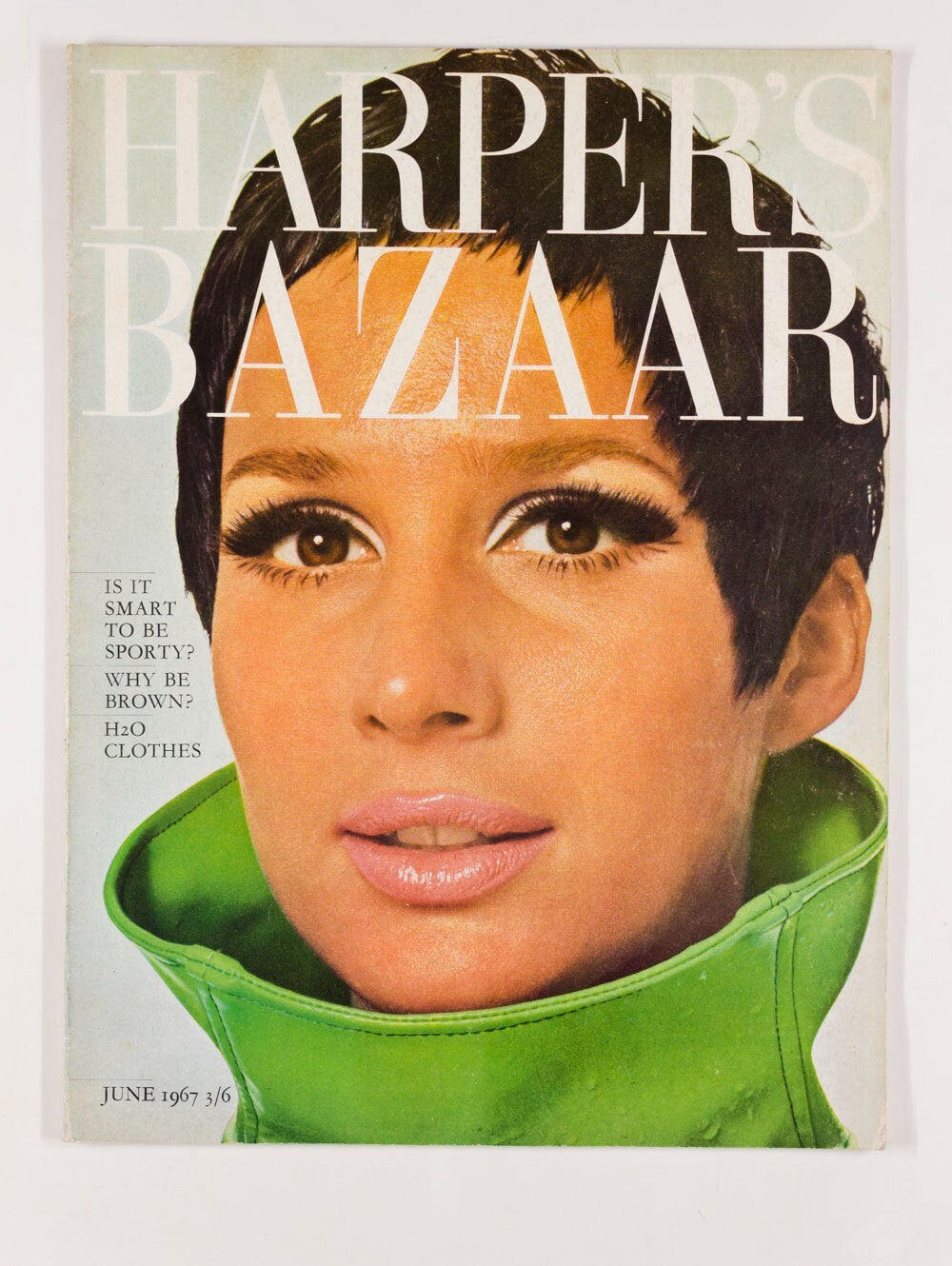 Brigitte Bauer WET LOOK Dior organdie HARPER'S BAZAAR magazine 1967 June JERSEY