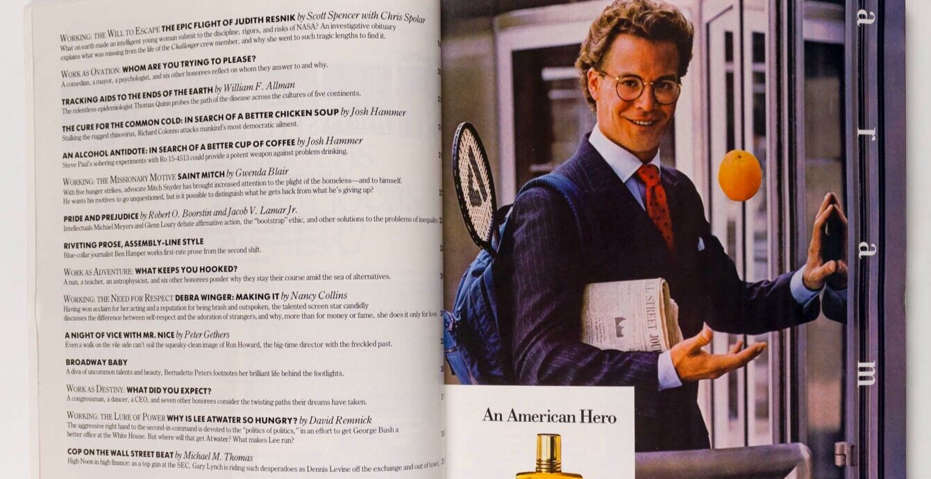 Steve Jobs BERNADETTE PETERS Debra Winger ESQUIRE MAGAZINE December 1986 Styron