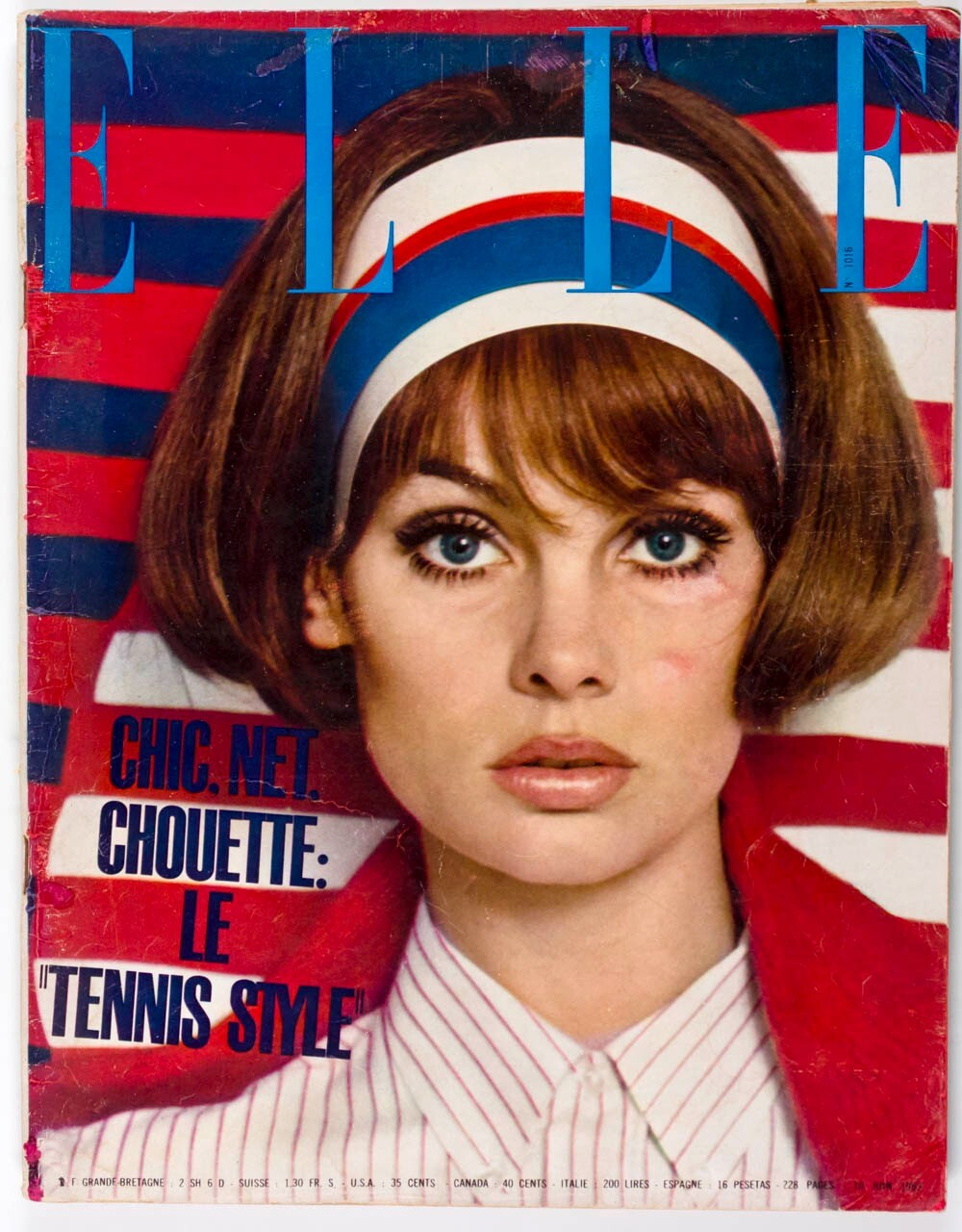 JEAN SHRIMPTON Francoise Hardy SUZANNE LENGLEN Elle magazine June 1965 Knapp VTG