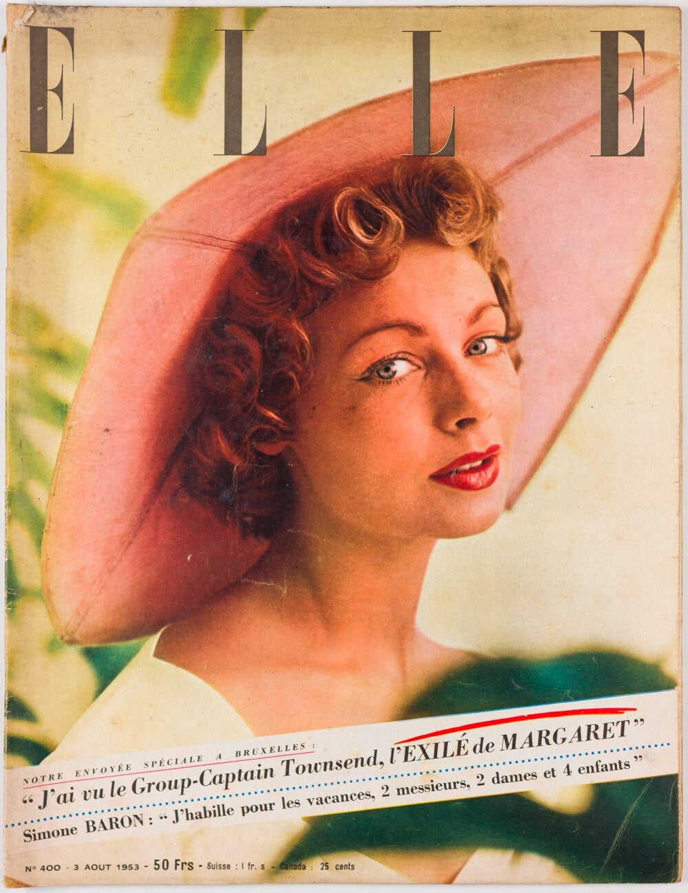 Dany Robin GIVENCHY Peter Townsend ELLE magazine 3 August 1953 PRINCESS MARGARET
