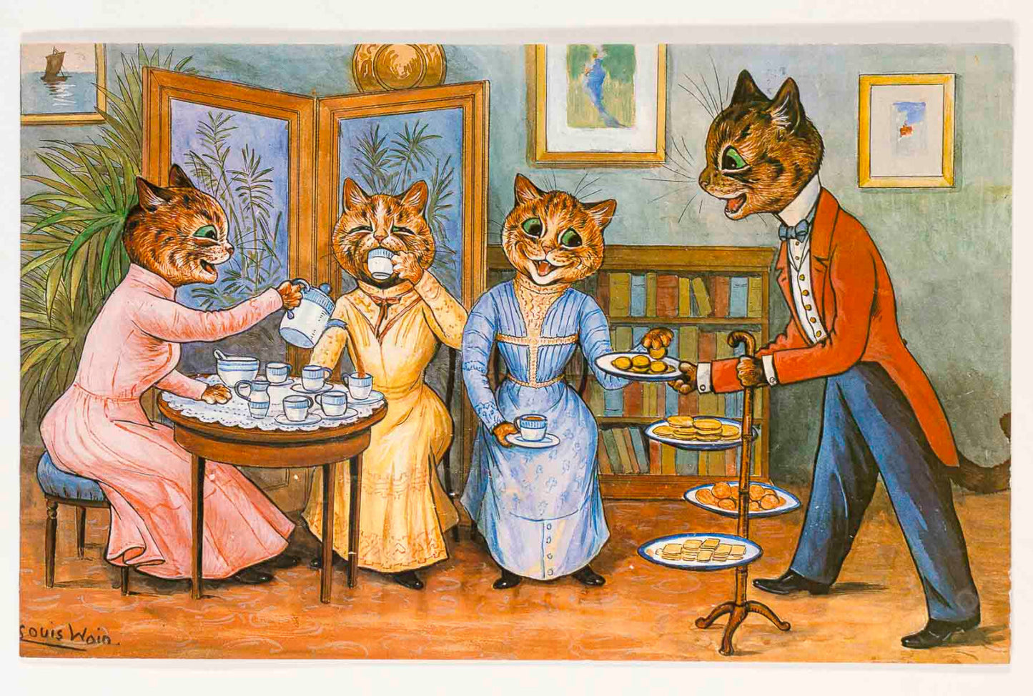 LOUIS WAIN invitation card CATS OF FAME PROMISE Michael Parkin Gallery London 89