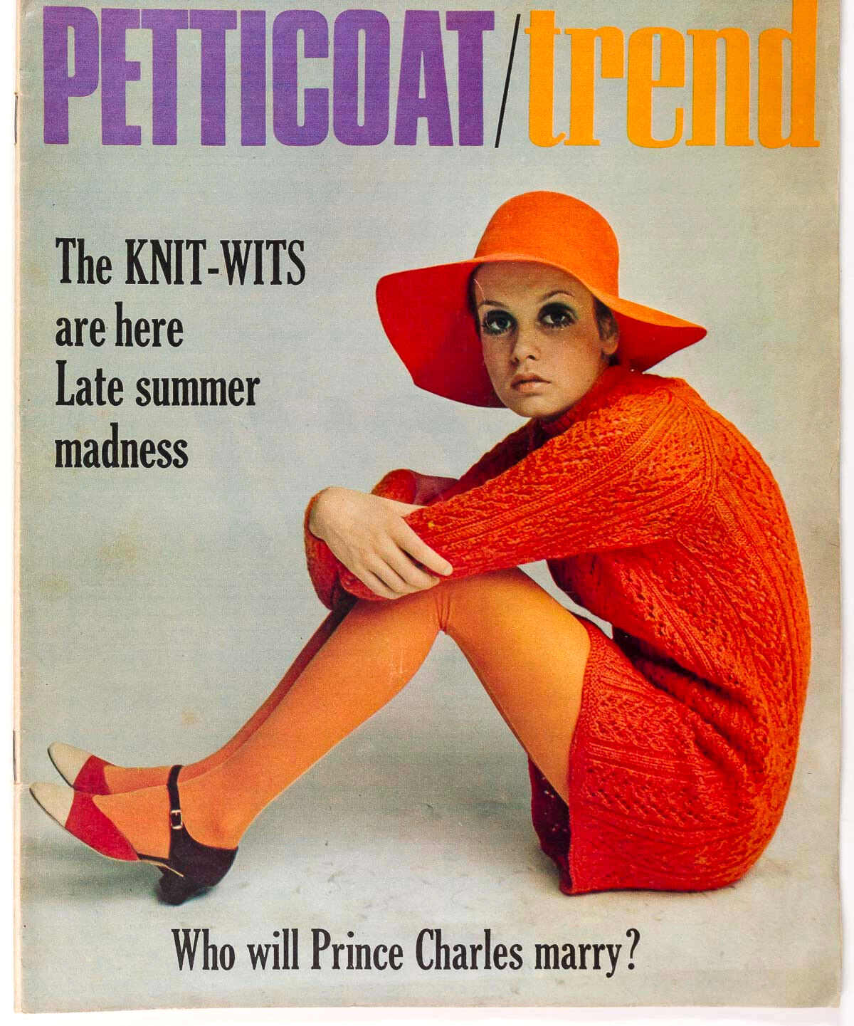 Twiggy JEAN SHRIMPTON Prince Charles MARY FARRIN Knitwear PETTICOAT MAGAZINE vtg
