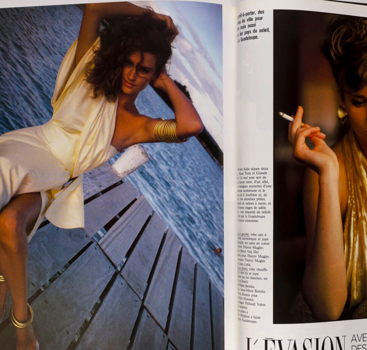 Paulina Porizkova LEE MILLER Tina Chow PARIS VOGUE Mars 1986 Helmut Newton ALAIA