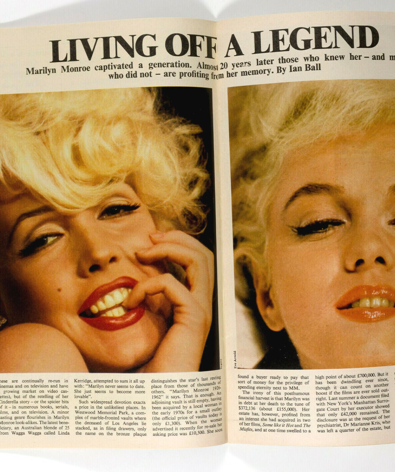 MARILYN MONROE Linda Kerridge DONALD SUTHERLAND Auberon Waugh TELEGRAPH magazine