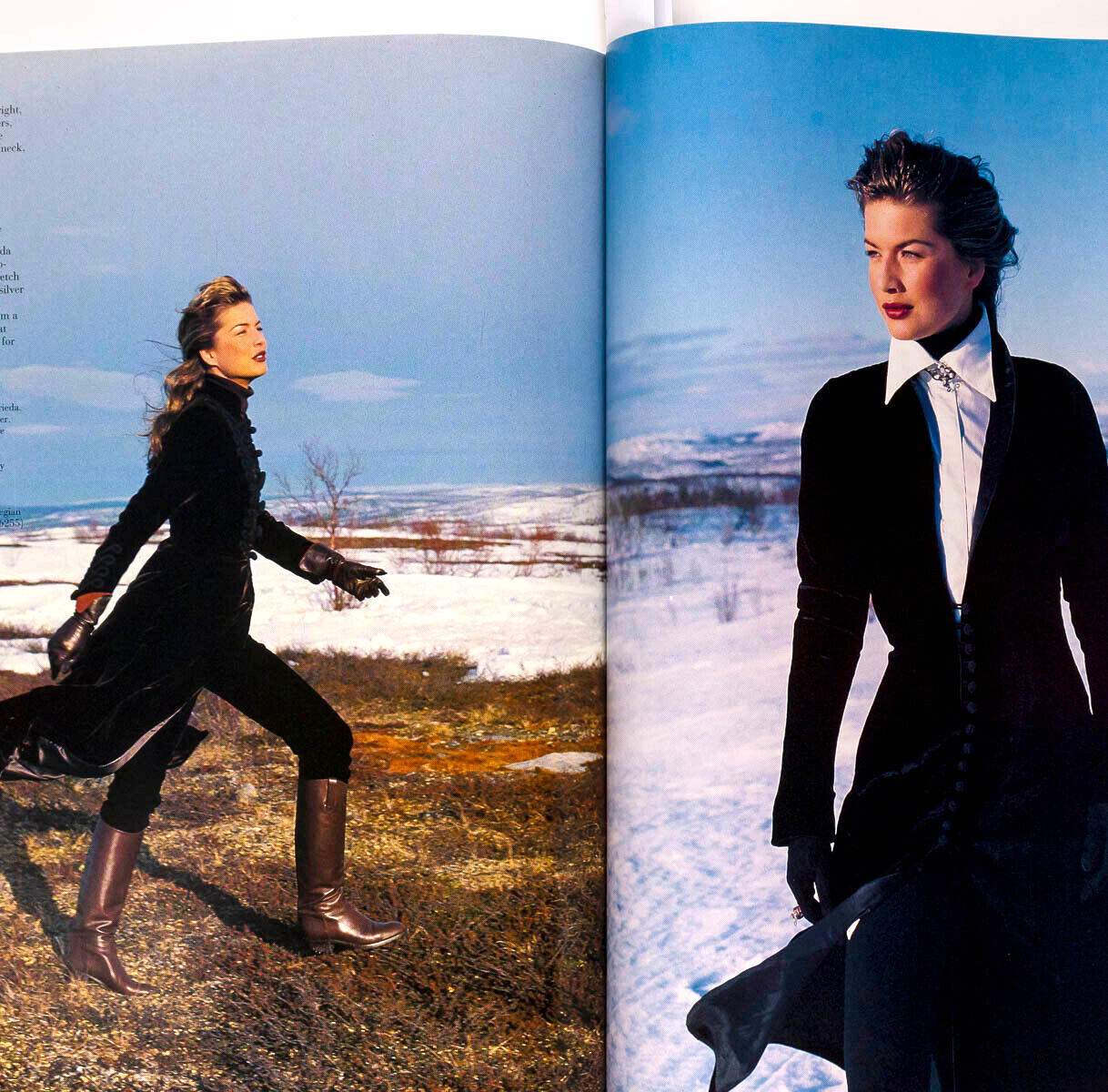 Tatjana Patitz LAETITIA CASTA Perry Ogden MARIE CLAIRE UK Dec 1994 Liberace DKNY