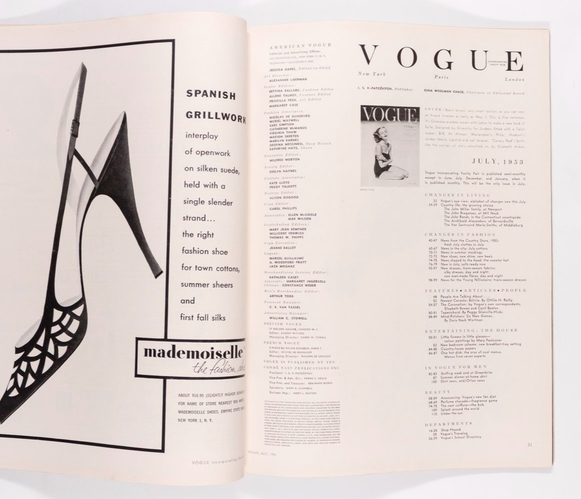 Liz Pringle DOVIMA Jean Patchett US VOGUE July 1953 Lisa Fonssagrives PENN Horst