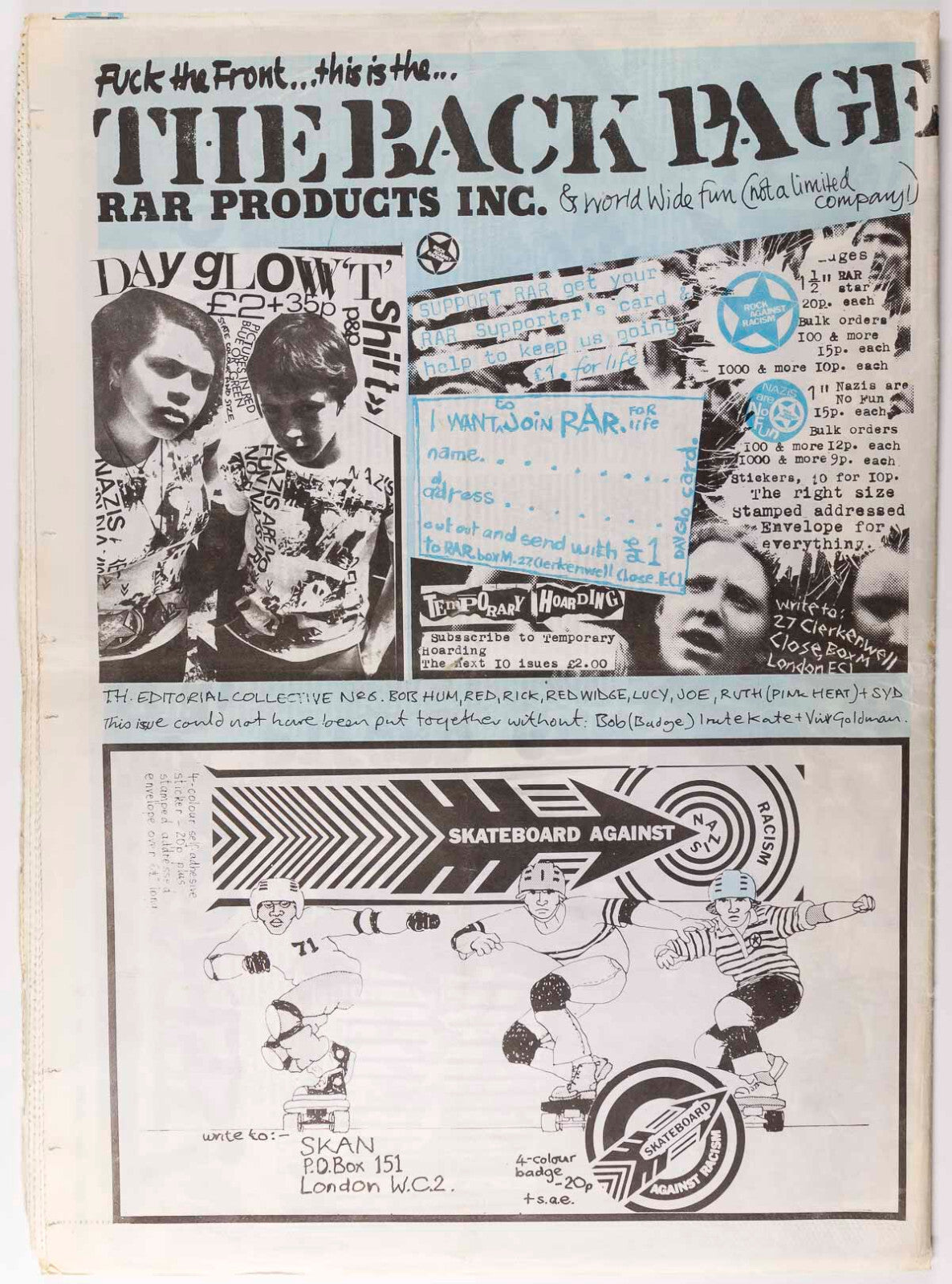 Syd Shelton SKINHEAD Adam Ant TEMPORARY HOARDING magazine PETER TOSH Sham 69 RAR