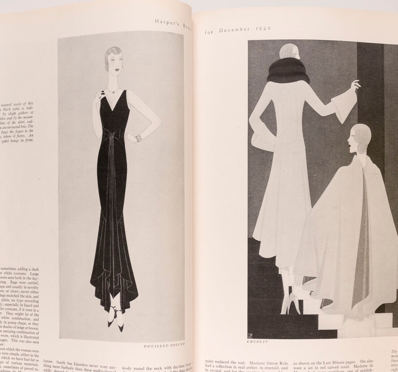 Erte BARON DE MAYER Lanvin HARPERS BAZAAR December 1929 Marmon ALEC WAUGH Worth