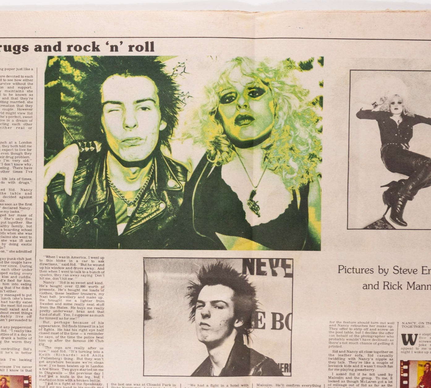 Sid Vicious NANCY SPUNGEN Sex Pistols RECORD MIRROR 8 April 1978 Phil Collins UK