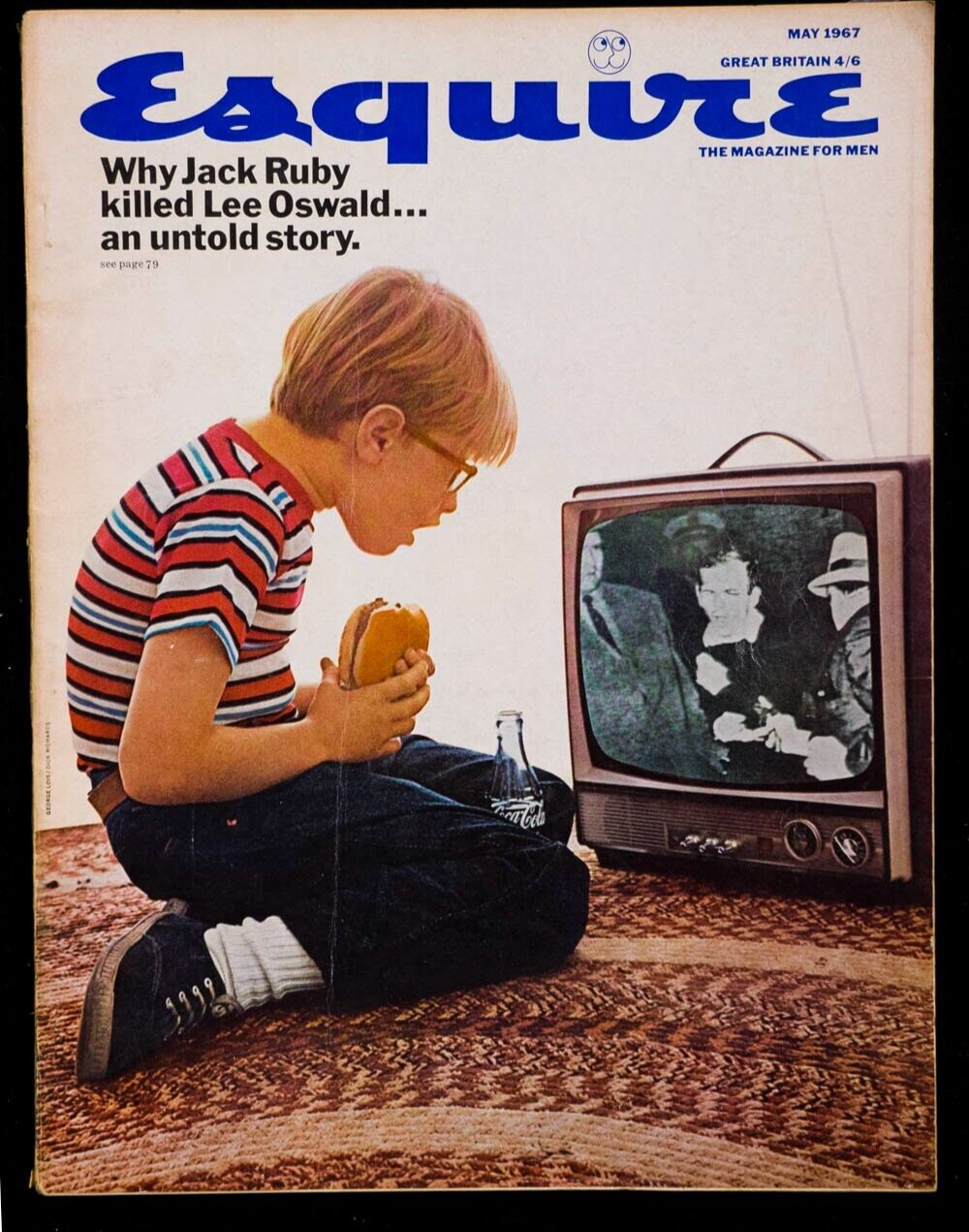 JACK RUBY Lee Oswald JFK Esquire magazine May 1967 Coca Cola GEORGE LOIS vtg TV