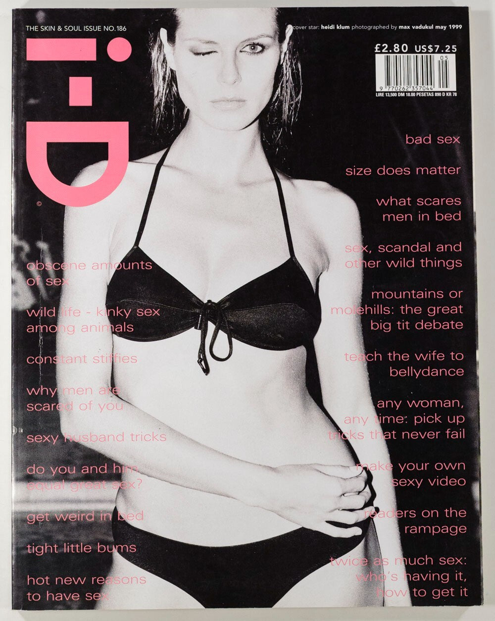 HEIDI KLUM Skin soul & sex issue RICHARD PRINCE Stella Tennant i-D MAGAZINE 186
