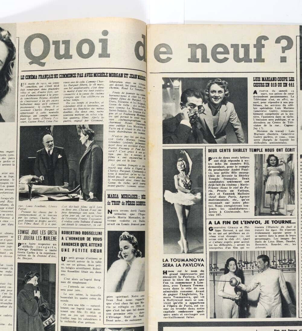 Vivien Leigh CINEMONDE magazine PIER ANGELI Michele Morgan COLETTE March 14 1952