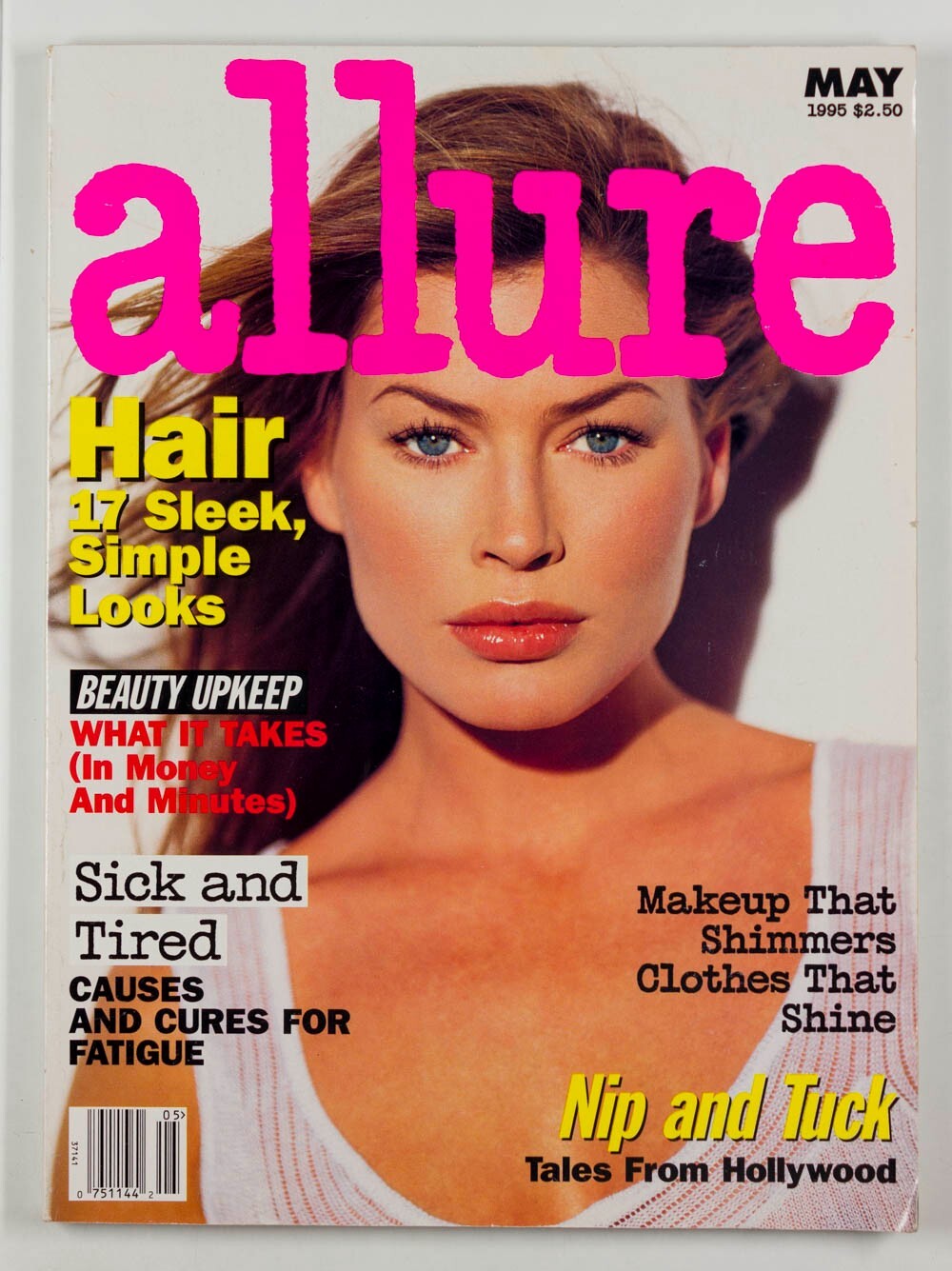 Carre Otis SLEEK HAIR LOOKS Shine Shimmer FASHION Beauty US Allure magazine 1995