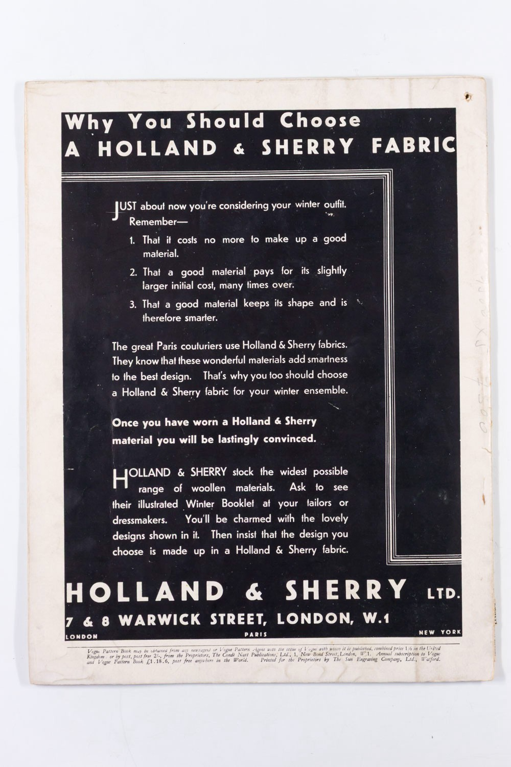 VOGUE PATTERN book December 1931 GEORGES LEPAPE Fashion WINTER Art Deco UK Women