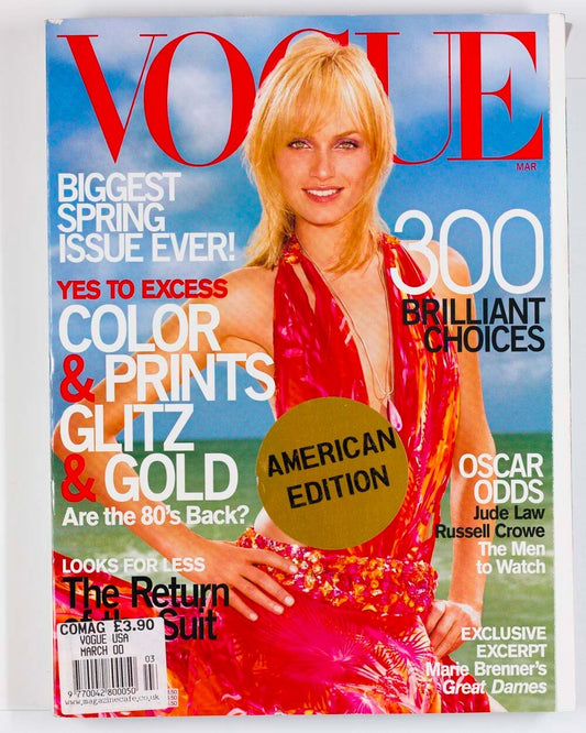 Amber Valletta RUSSELL CROWE Ivanka Trump VOGUE March 2000 Jude Law CALVIN KLEIN