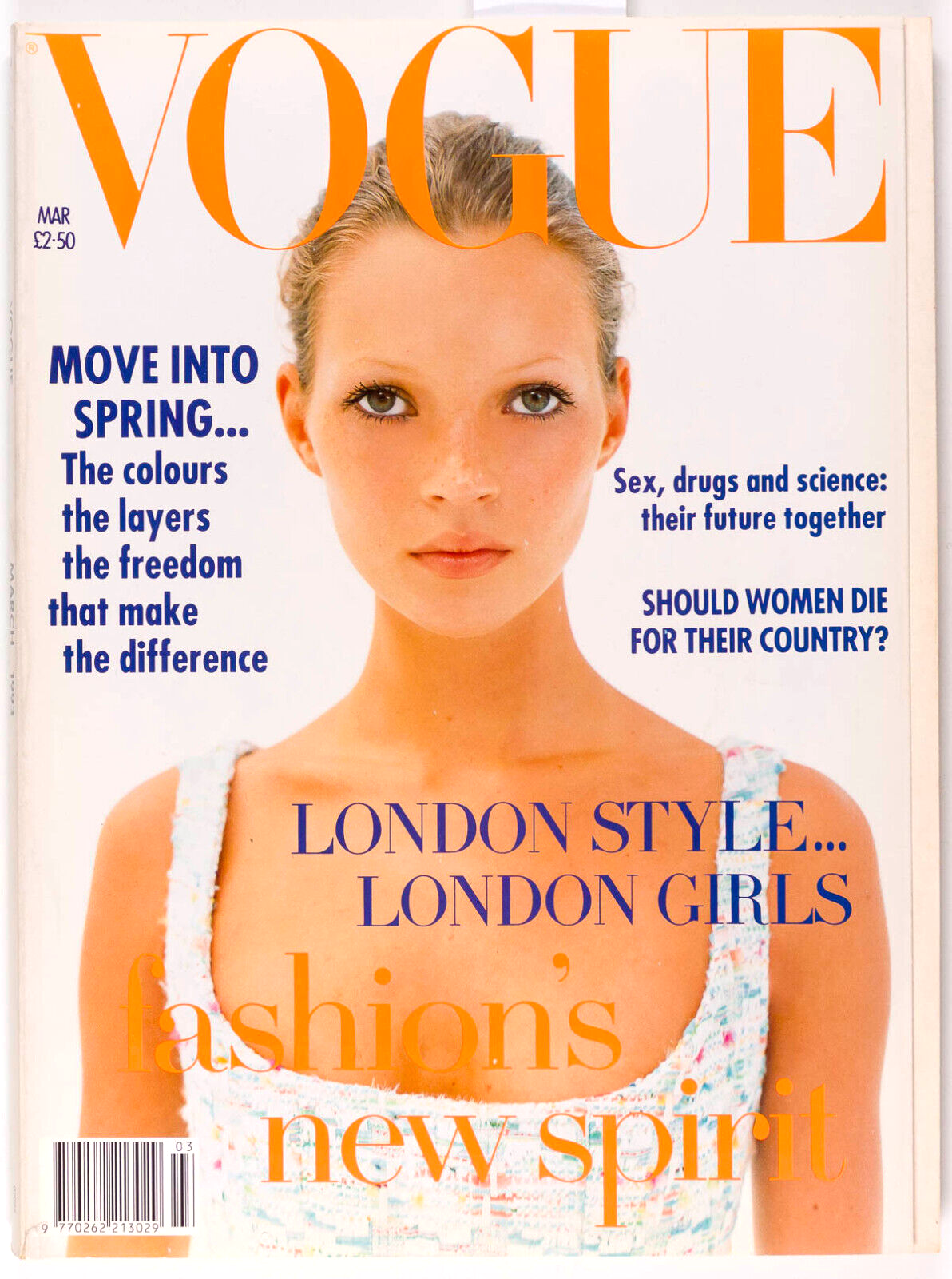 KATE MOSS 1st Vogue magazine CORINNE DAY March 1993 Galliano ROSEMARY FERGUSON