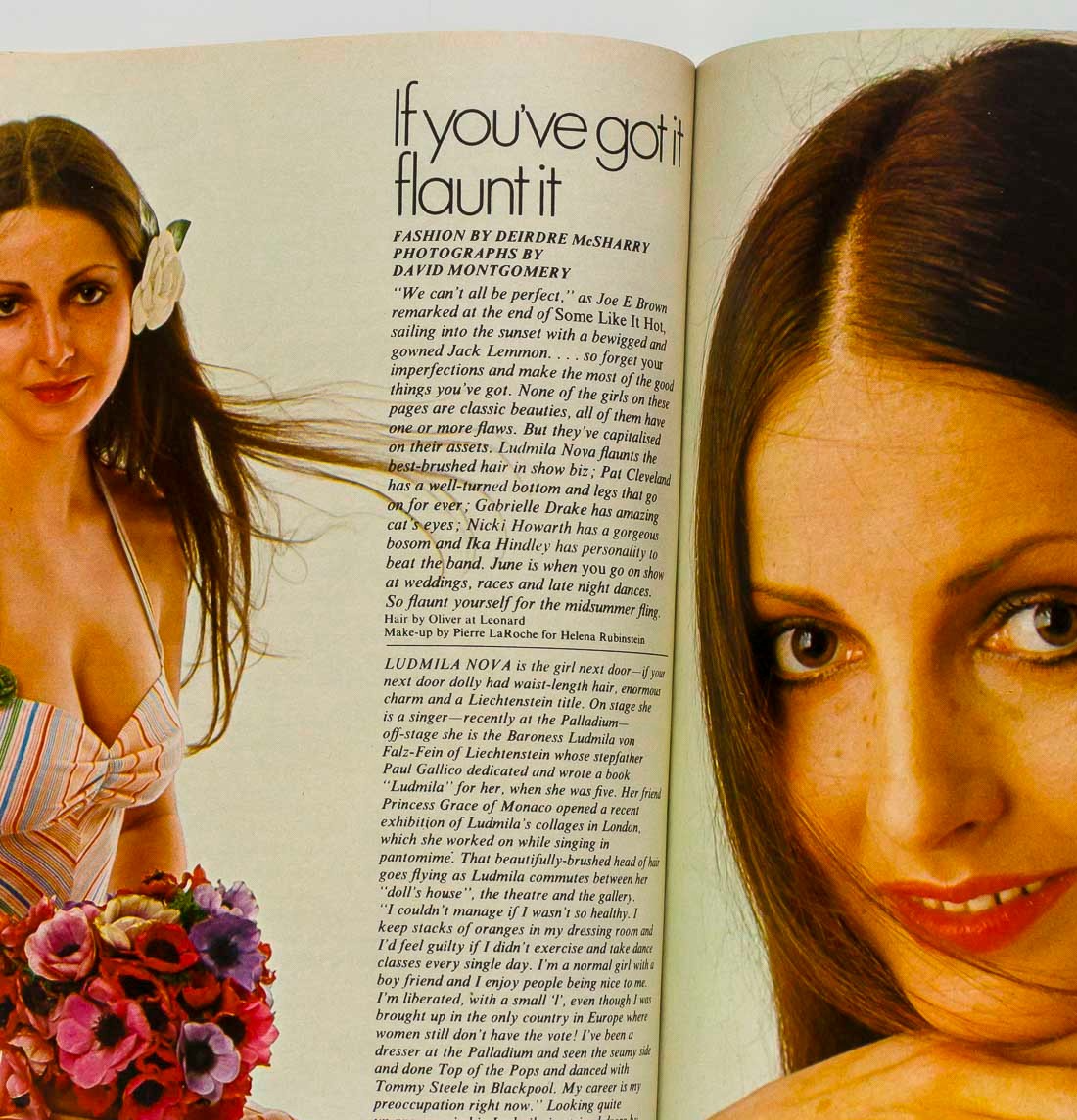 Shakira Caine IAN MCSHANE Pat Cleveland COSMOPOLITAN magazine June 1973 UK Baksh