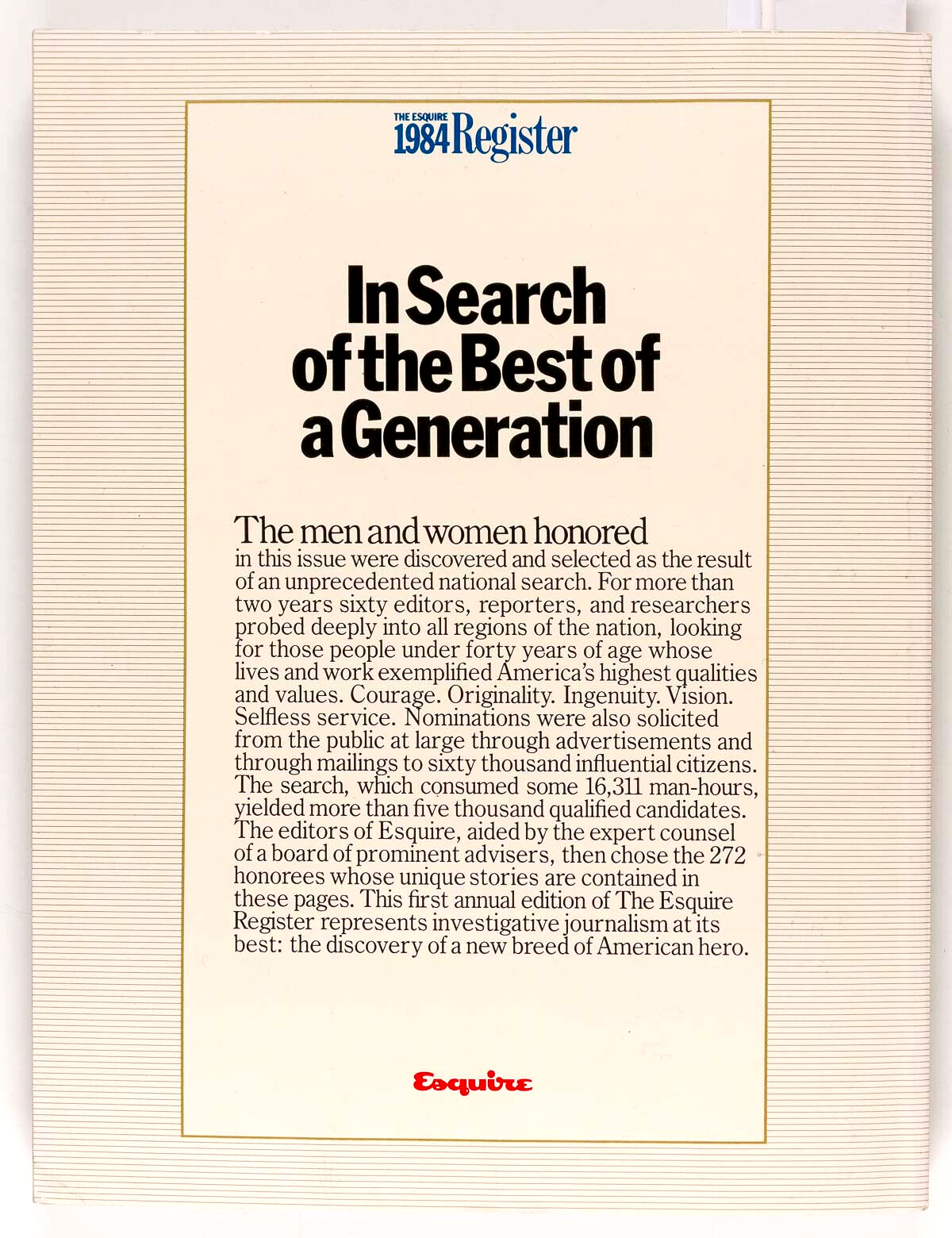 Willi Smith MERYL STREEP Peter Sellers ESQUIRE December 1984 Ed Harris MARSALIS